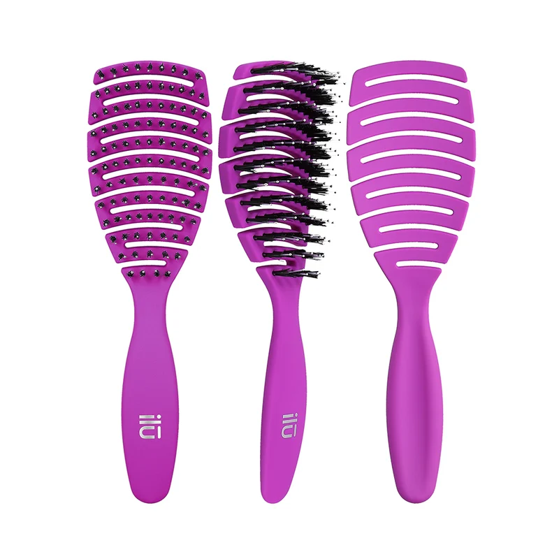 Ilū Easy Detangling Hair Brush Purple - brosse démêlante