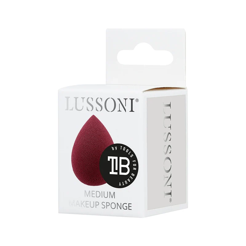 Lussoni Make Up Burgundy Raindrop Medium Sponge - éponge de maquillage moyenne en forme de goutte