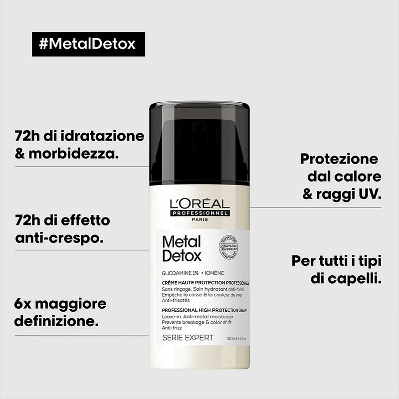 L'Oréal Professionnel Paris Serie Expert Metal Detox Leave-in 100ml - crème protectrice avec filtre UV