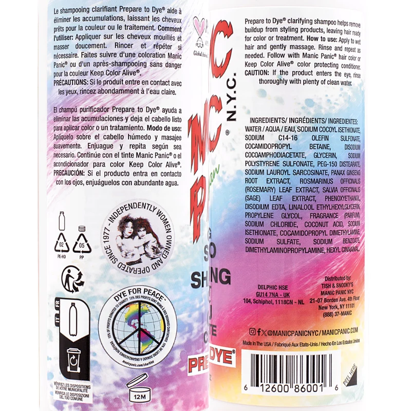 Manic Panic Prepare To Dye Clarifying Shampoo 236ml - shampooing purifiant