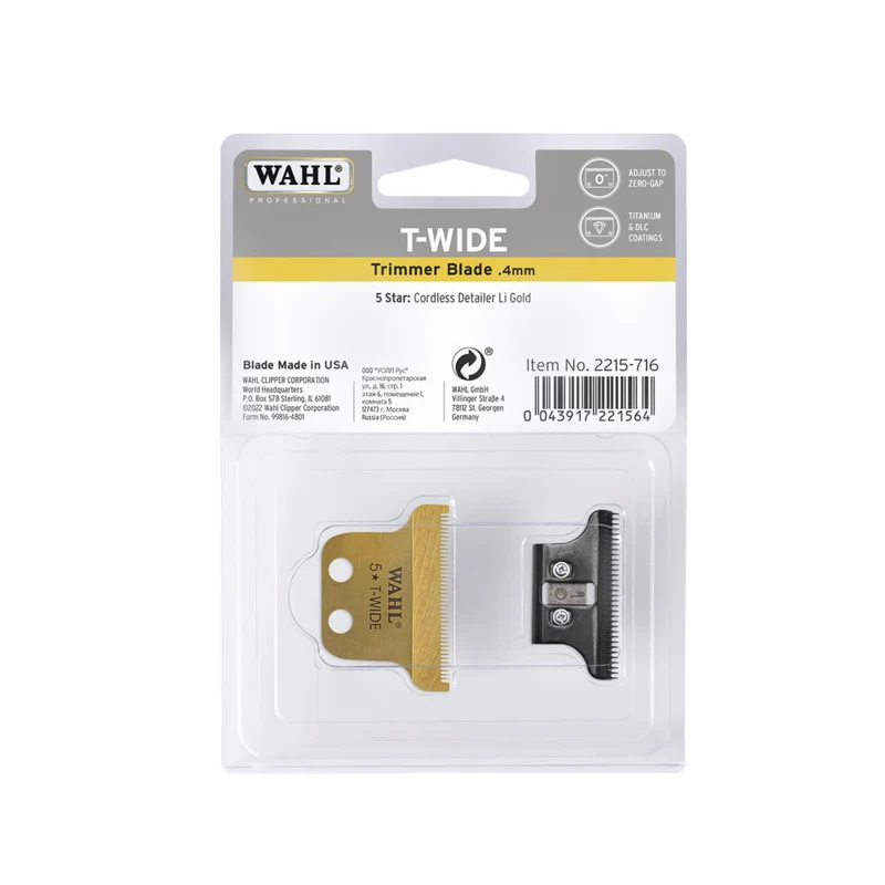 Wahl T-Wide Trimmer Blade 0.4mm - tête de rechange gold