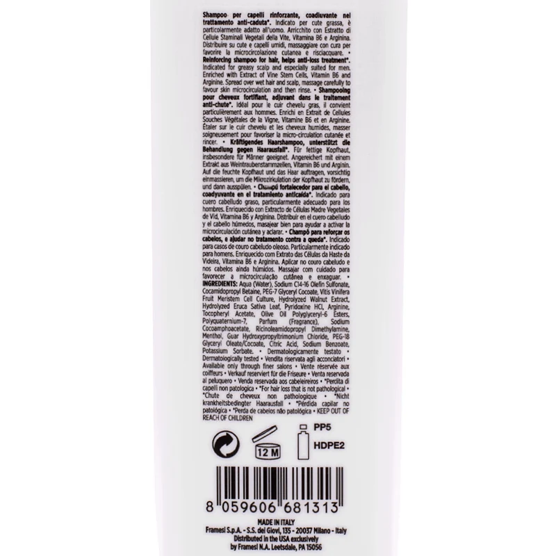 Framesi Morphosis Densifying Reinforcing Shampoo 250ml - shampooing fortifiant anti-chute