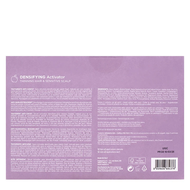 Framesi Morphosis Densifying Activator 12x7ml - traitement activateur anti-chute