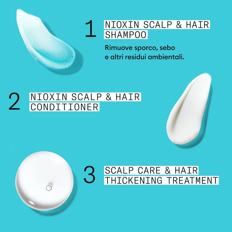Nioxin Système 3 Kit Triphasique 300ml - kit cheveux légèrement clairsemés