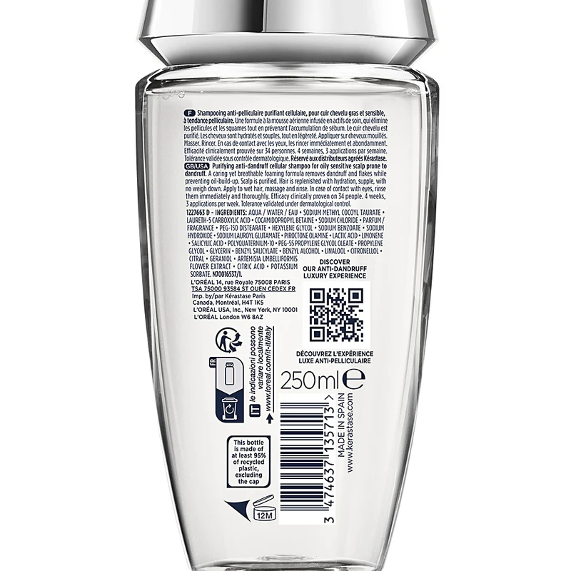 Kerastase Symbiose Bain Pureté Anti-Pelliculaire 250ml -shampooing pour cuir chevelu gras