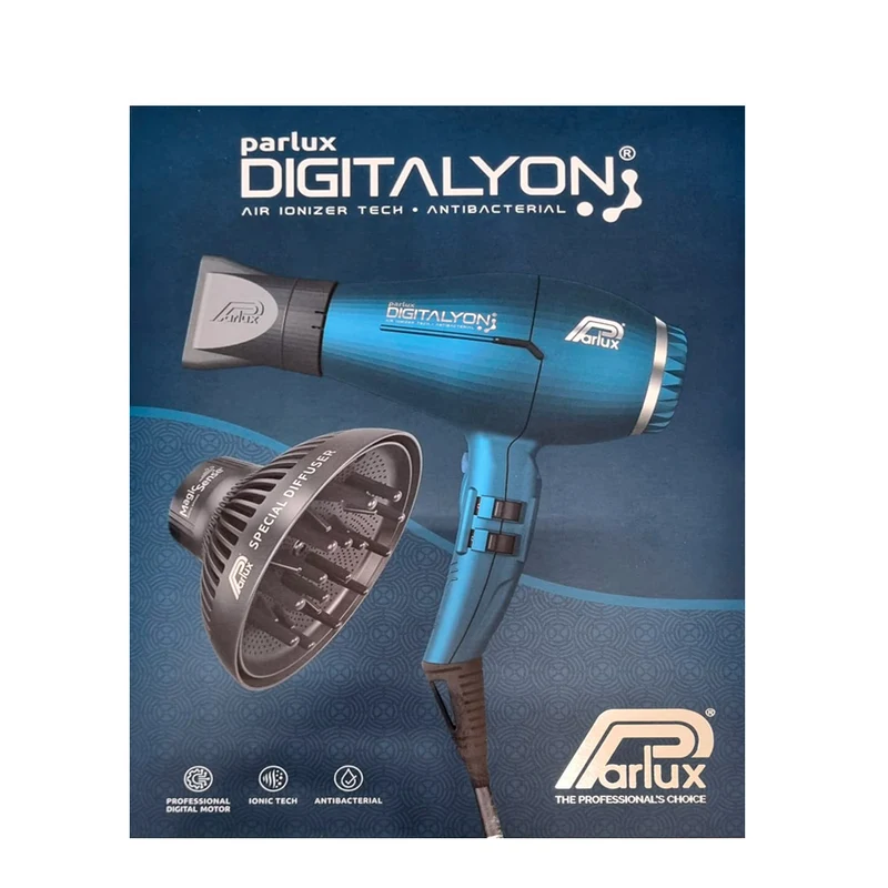 Parlux Digitalyon + Magic Sense - sèche-cheveux bleu avec diffuseur