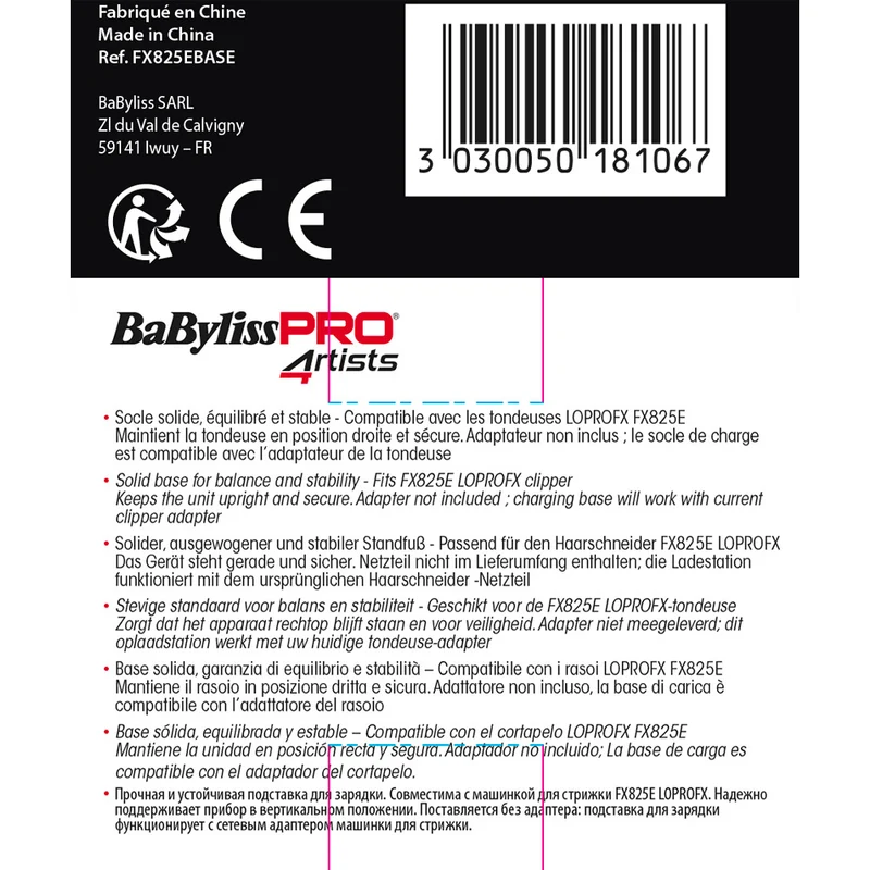 Babyliss Pro 4Artist Base de Chargement pour Tondeuse FX825E