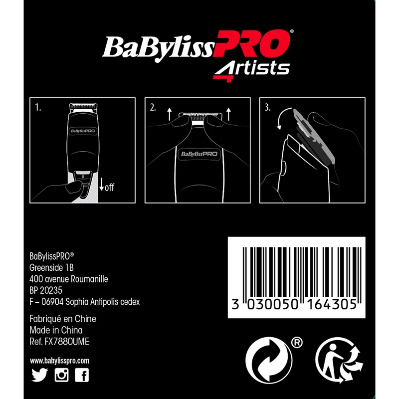 Babyliss Pro 4Artist Tête de rechange en U 30 mm pour FX7880 ROSE GOLD et FX8705E