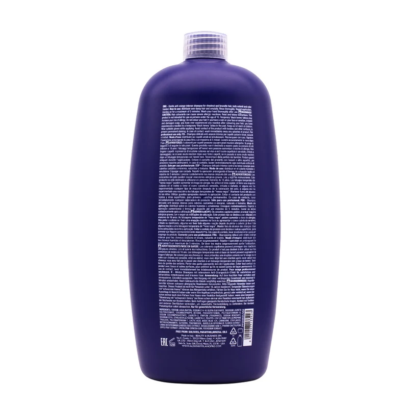 Alfaparf Milano Semi di Lino Brunette Anti-Orange Low Shampoo 1000ml - shampooing doux anti-orange