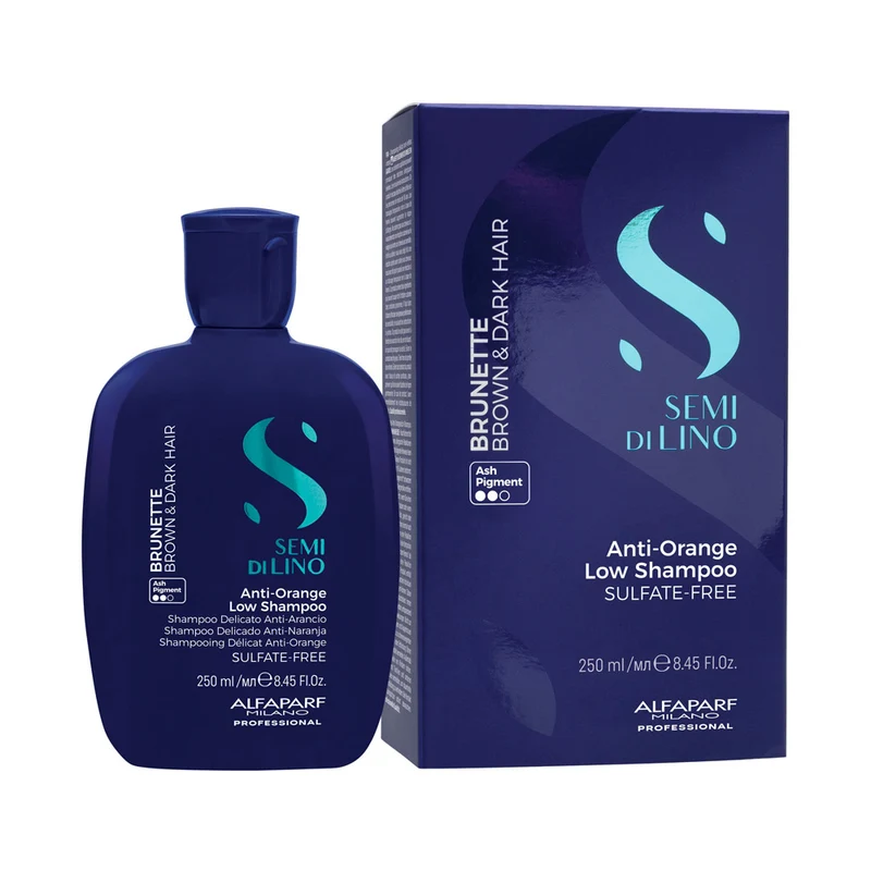 Alfaparf Milano Semi di Lino Brunette Anti-Orange Low Shampoo 250ml - shampooing doux anti-orange