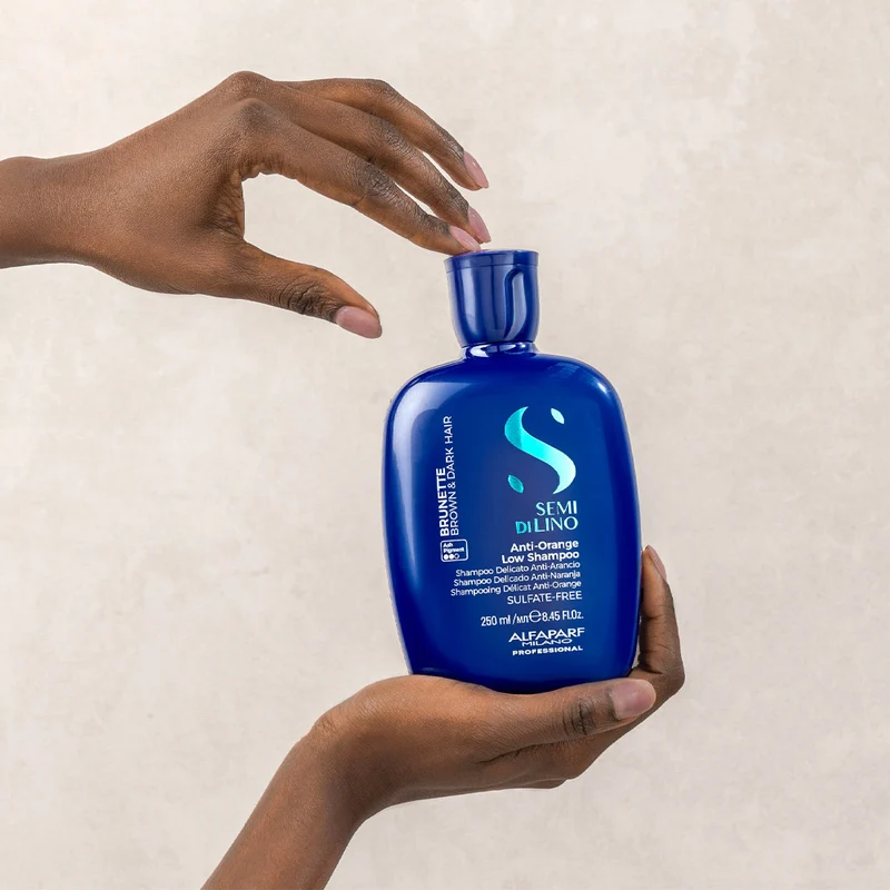 Alfaparf Milano Semi di Lino Brunette Anti-Orange Low Shampoo 250ml - shampooing doux anti-orange