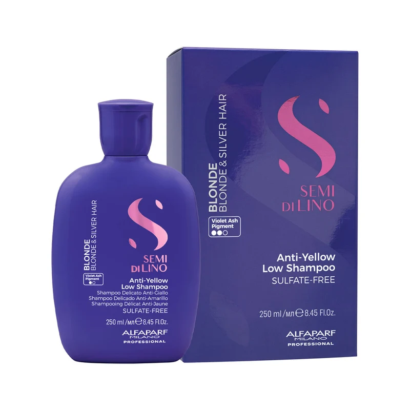 Alfaparf Milano Semi di Lino Blonde Anti Yellow Low Shampoo 250ml - shampooing doux anti-jaune