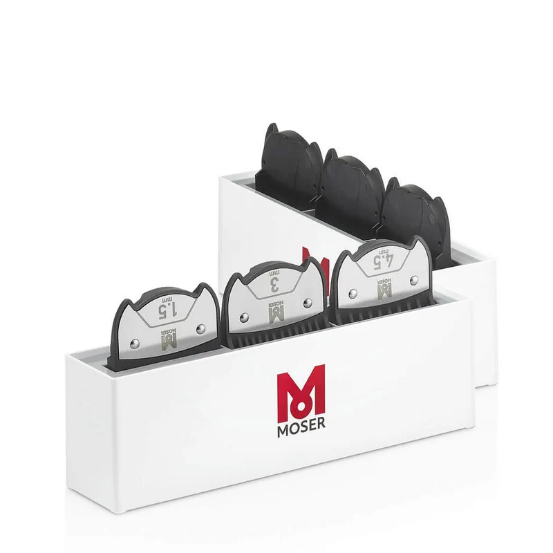 Moser Box Magnetic Premium - boîte avec 6 contre-peignes magnétiques de 1,5/3/4,5/6/9/12 mm