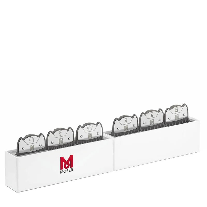 Moser Box Magnetic Premium - boîte avec 6 contre-peignes magnétiques de 1,5/3/4,5/6/9/12 mm