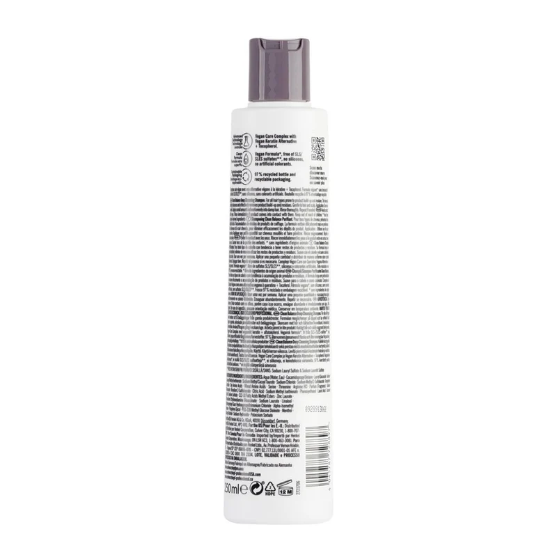 Schwarzkopf BC Clean Balance Deep Cleans Shampoo Tecopherol 250ml - shampooing nettoyage en profondeur
