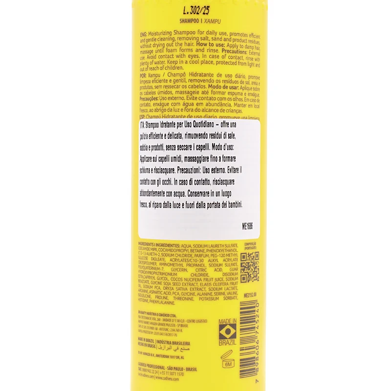 Cadiveu Sol Do Rio Professional Shampoo 250ml - shampooing hydratant à usage quotidien