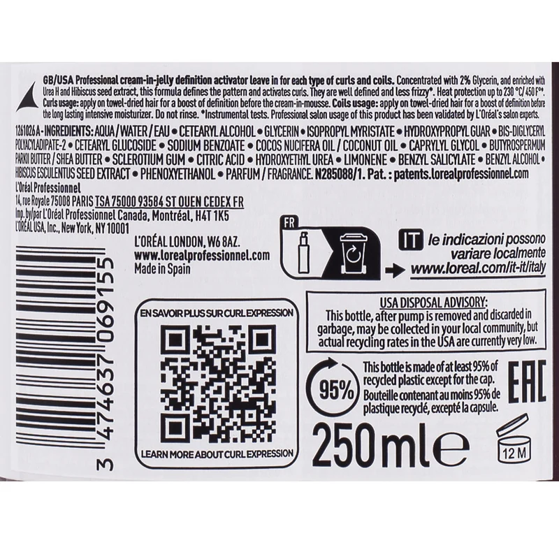 L'Oréal Professionnel Curl Expression Active Jell 250ml - gel activateur de boucles et ondulations
