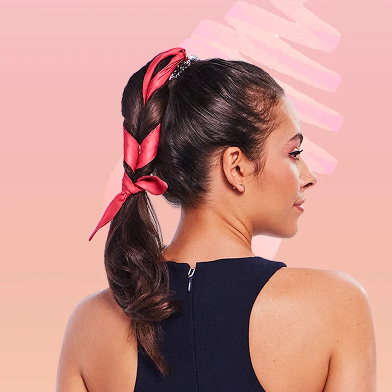 Invisibobble Wrapstar Machu Peachu - élastique spirale avec ruban fuchsia