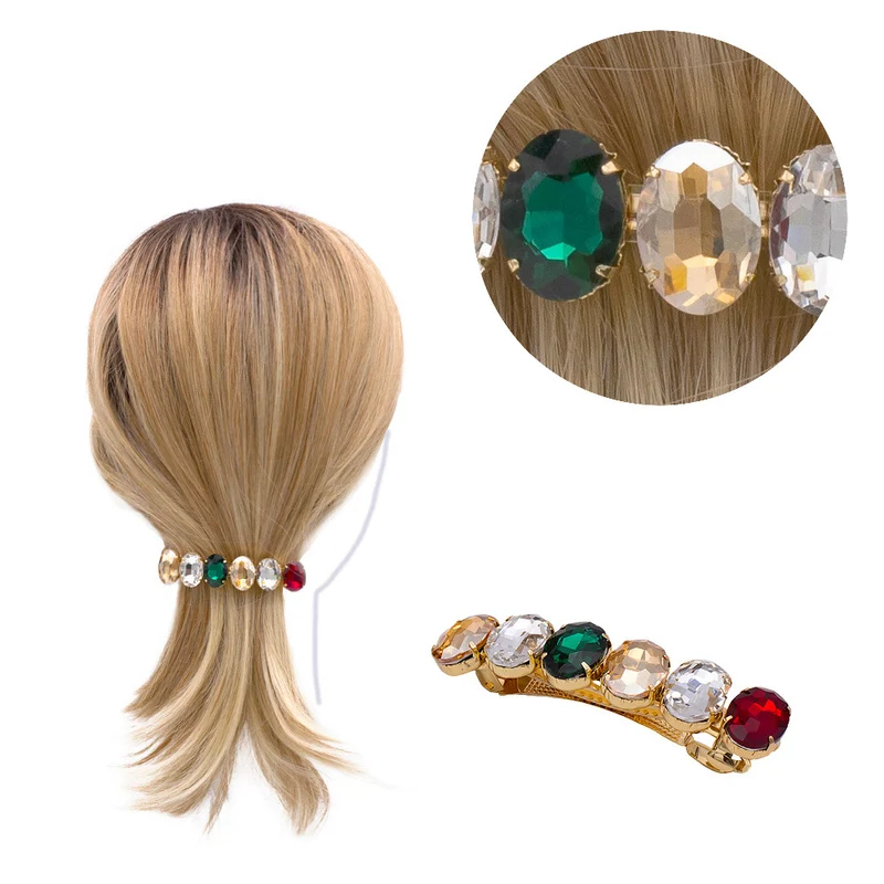 VIAHERMADA Barrette à cheveux avec Pierres Colorés
