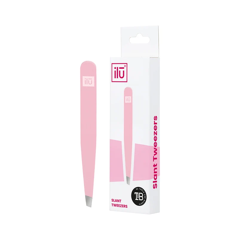 Ilū Make Up Tweezers Slant Pink - pinces à épiler