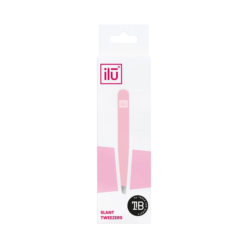 Ilū Make Up Tweezers Slant Pink - pinces à épiler