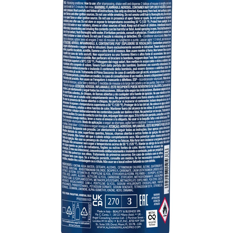 Alfaparf Milano Semi Di Lino Volume Volumizing Mousse Conditioner 200ml - conditionneur volumateur en mousse