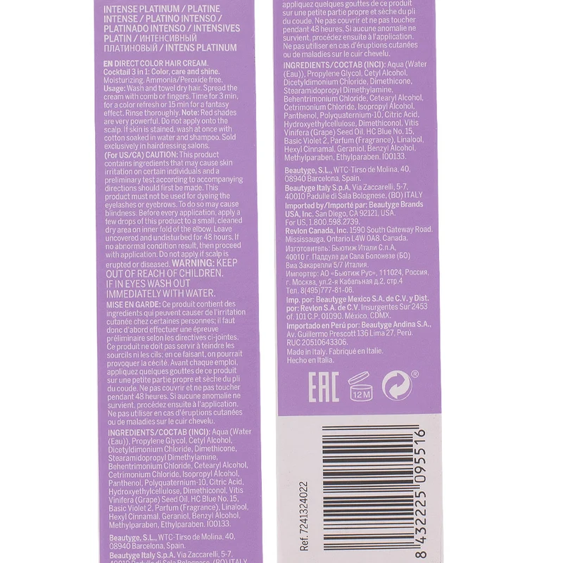 Revlon Nutri Color Creme 1022 Platine intense 100ml - masque couleur