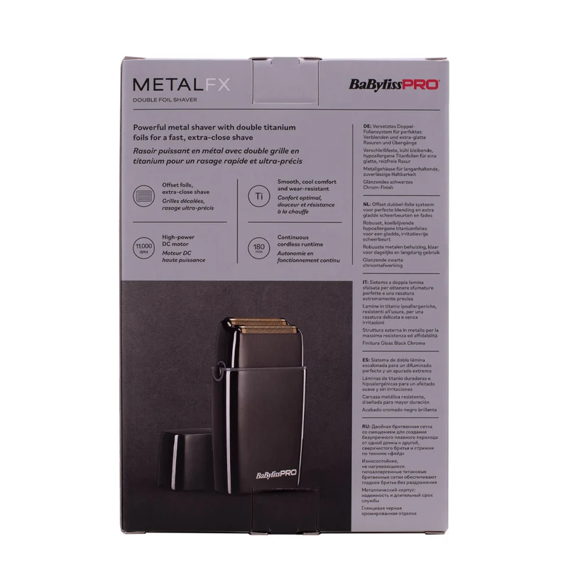 Babyliss Pro 4Artist Double Foil Metal Shaver GunSteel FOILFX02 - rasoir de finition des métaux