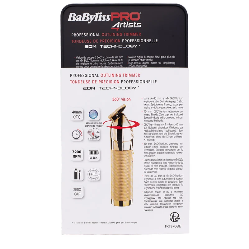 Babyliss Pro 4Artist Gold Skeleton Tondeuse FX7870GE - Tondeuse métal