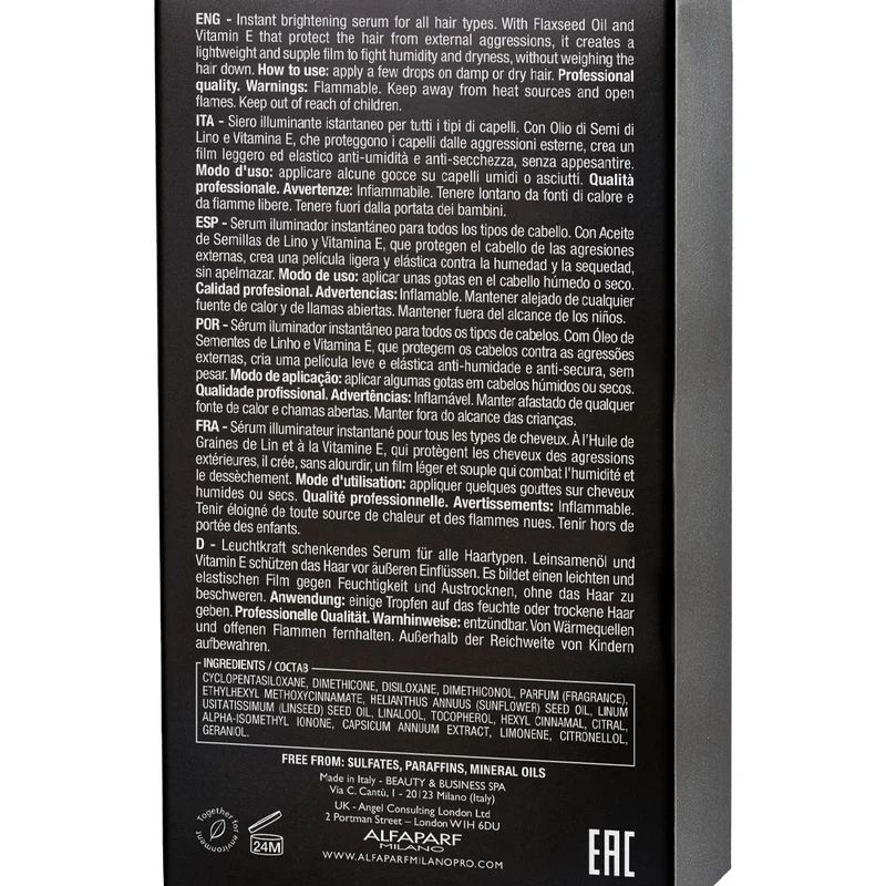 Alfaparf Milano Semi Di Lino Sublime Cristalli Liquidi The Original 50ml - serum illuminateur