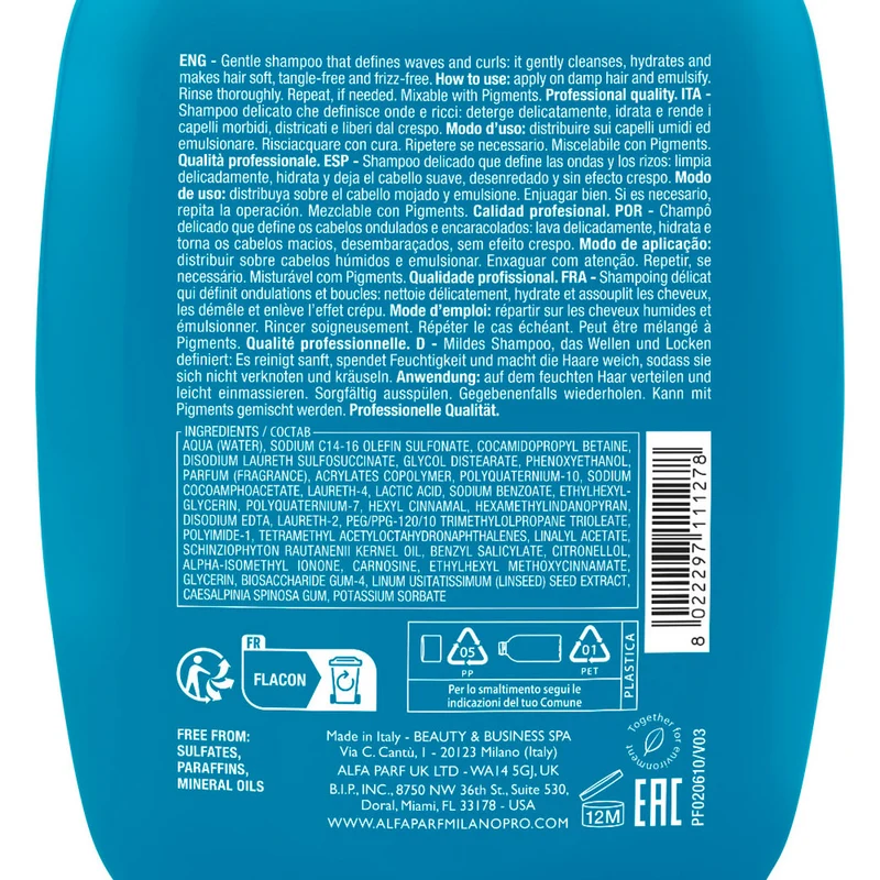Alfaparf Milano Semi di Lino Curls Enhancing Low Shampoo 250ml - shampoing pour cheveux bouclés