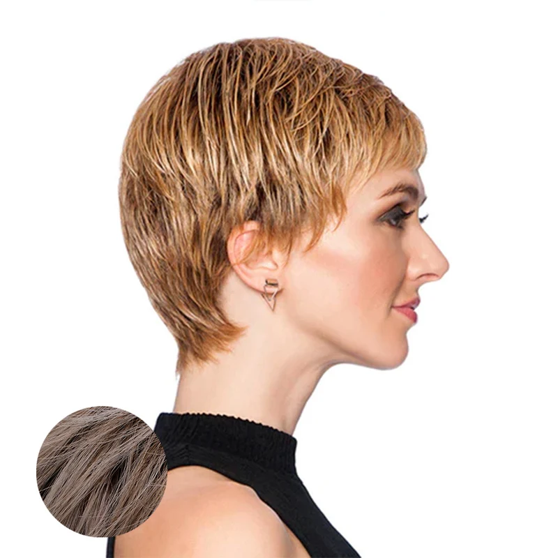 Hairdo Textured Cut Perruque blonde cendrée claire avec racine brune RL19/23SS