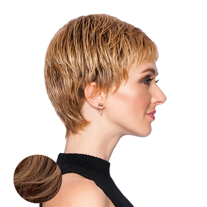 Hairdo Textured Cut Perruque brun rougeâtre clair
