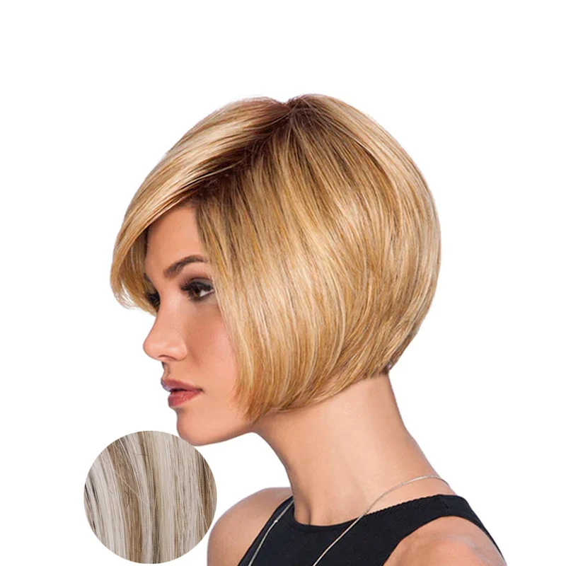 Hairdo Bob Perruque Blond Clair Cendré Avec Racine Brune RL19/23SS