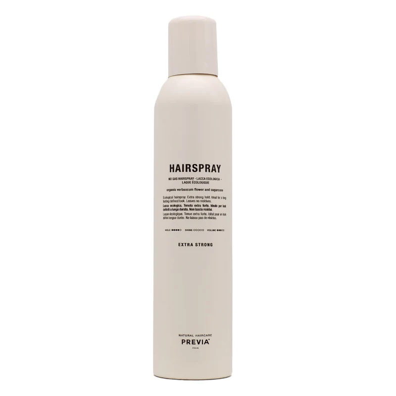Previa Finish Organic Hydrolized Verbascum Thapsus Flower No Gas Hairspray 350ml - laque tenue forte