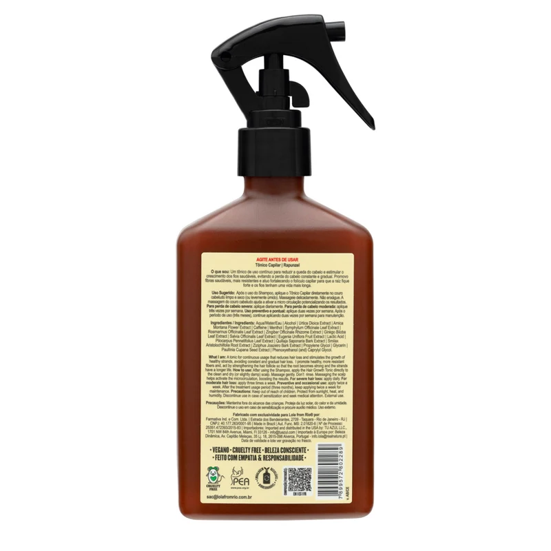 Lola From Rio Rapunzel Tonico do Crescimento 250ml - tonique anti-chute