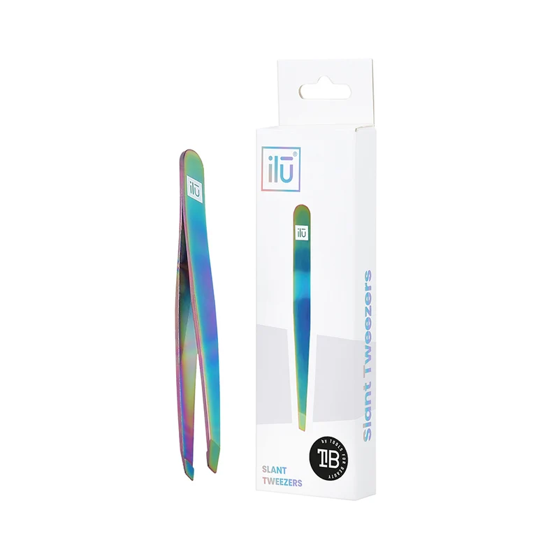 Ilū Make Up Tweezers Slant Rainbow - pinces à épiler sourcils