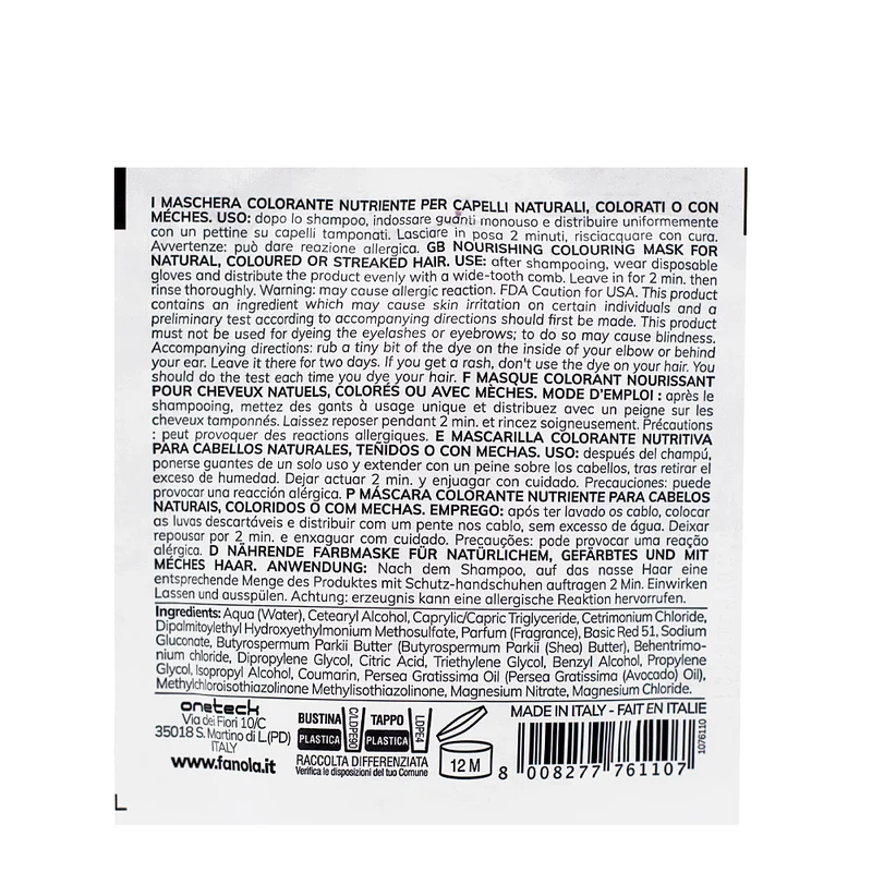Fanola Color Mask Red Passion 30ml - coloration semi-permanente