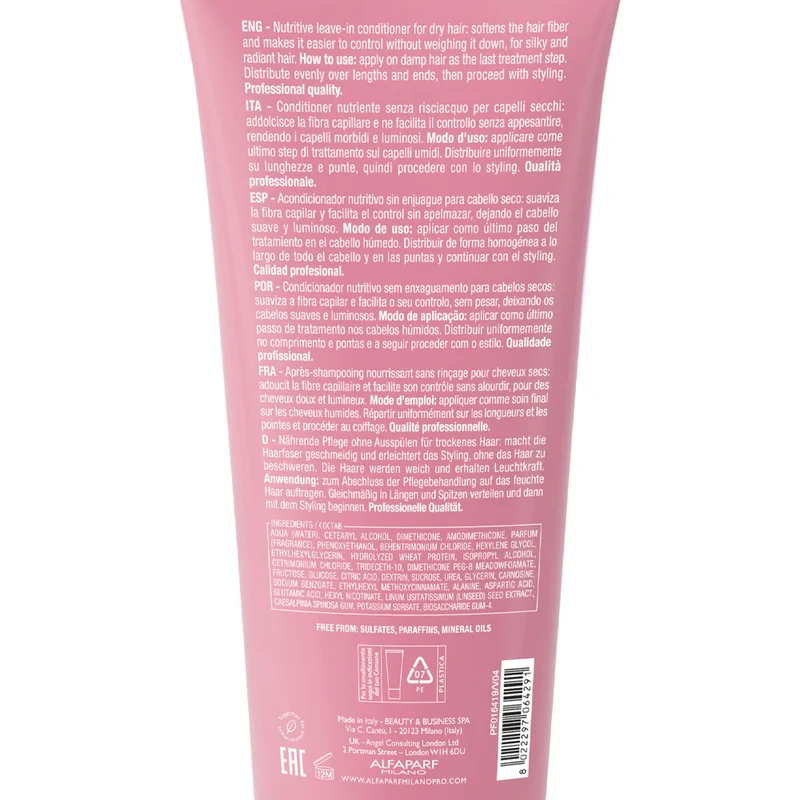 Alfaparf Milano Semi Di Lino Moisture Nutritive Leave-In Conditioner 200ml - conditionneur nourrissant sans rinçage