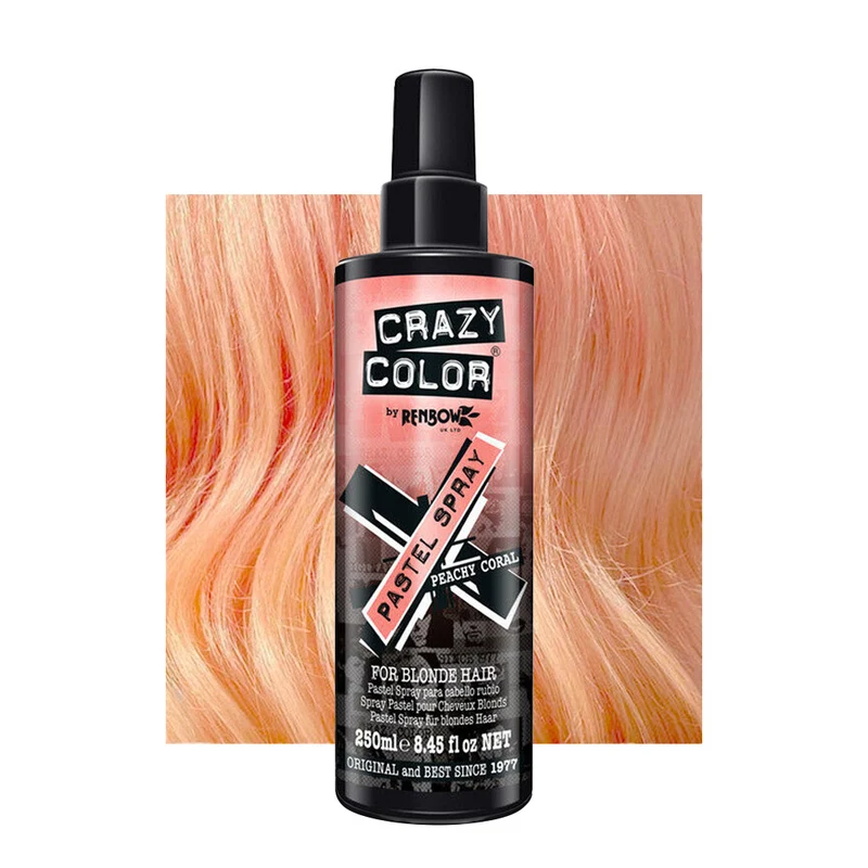 Crazy Color Pastel Spray Bubble Gum 250ml - couleur temporaire en spray pêche corail