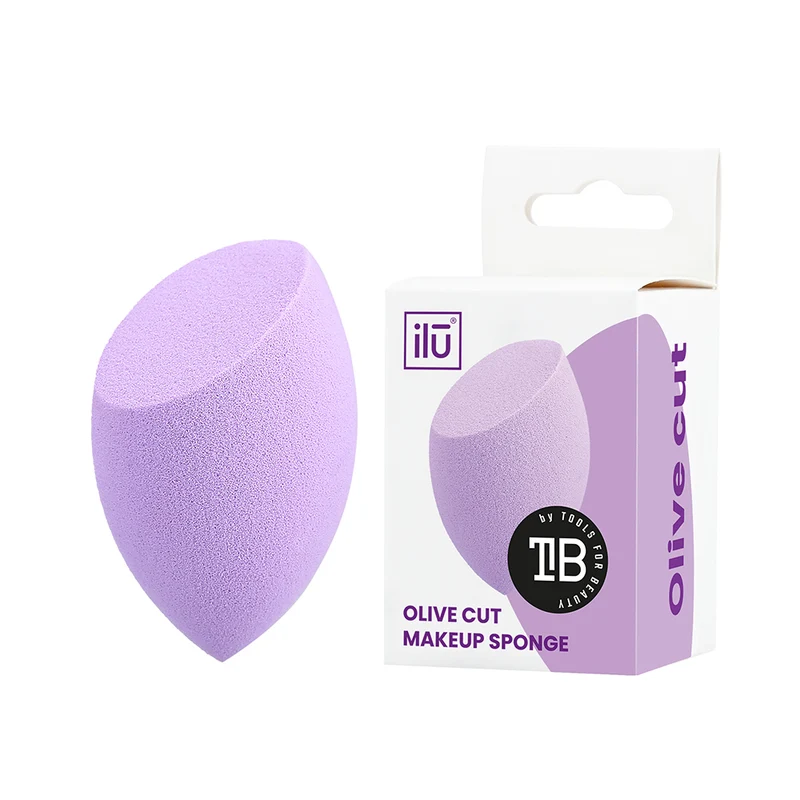 Ilū Make Up Olive Cut Sponge Purple - éponge de maquillage
