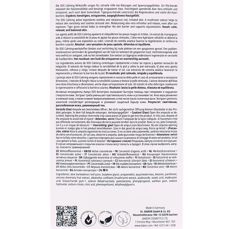 Babor Ampoule Concentrates SOS Calming 7x2ml - ampoules concentrées apaisantes
