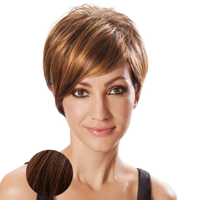 Hairdo Angled Cut perruque Brun rubis moyen