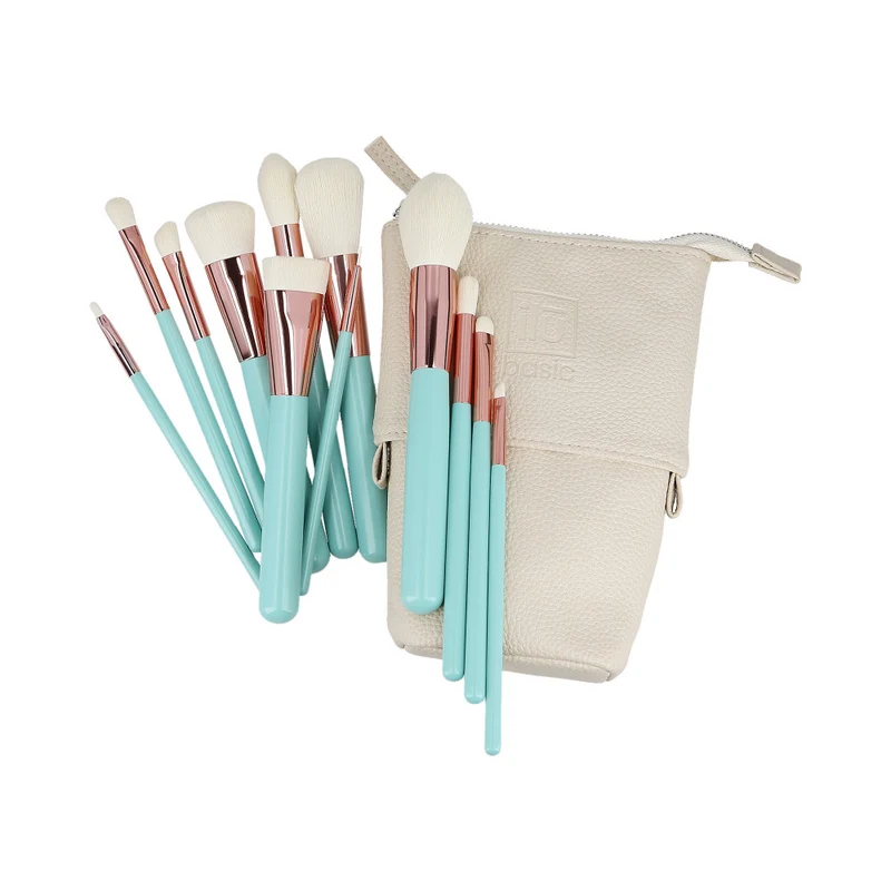 ilū Makeup Brushes 12pcs + Case Set Turquoise - set de pinceaux
