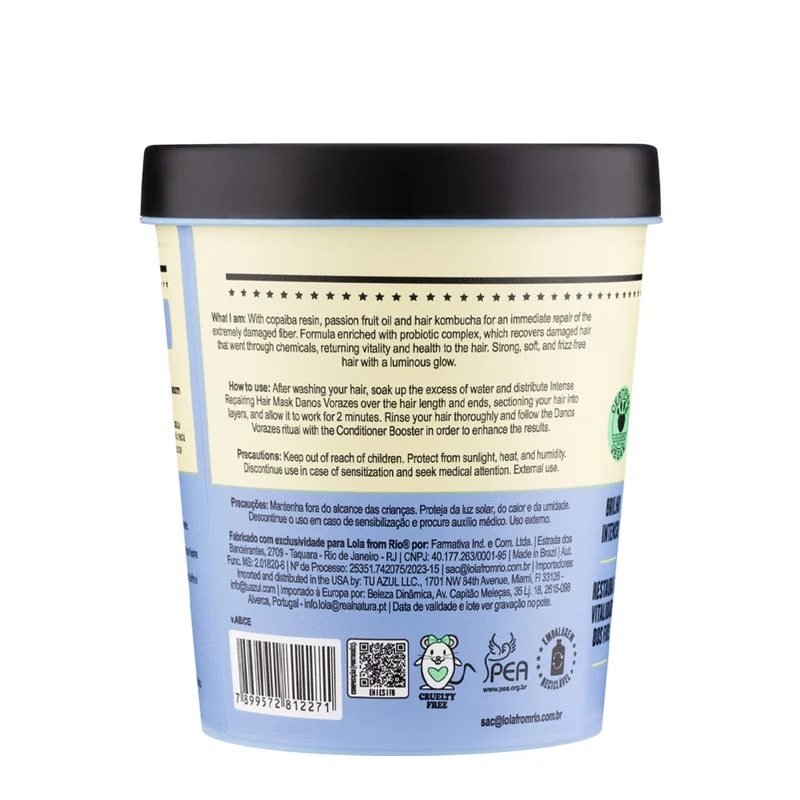 Lola From Rio Danos Vorazes Máscara De Reparação Intensiva 450gr - masque restructurant intensif