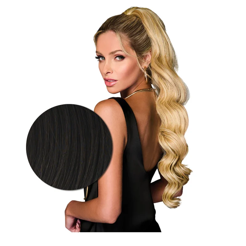 Hairdo Queue de cheval ondulée à Clip R4 Marron Foncé 69cm - queue de cheval ondulée