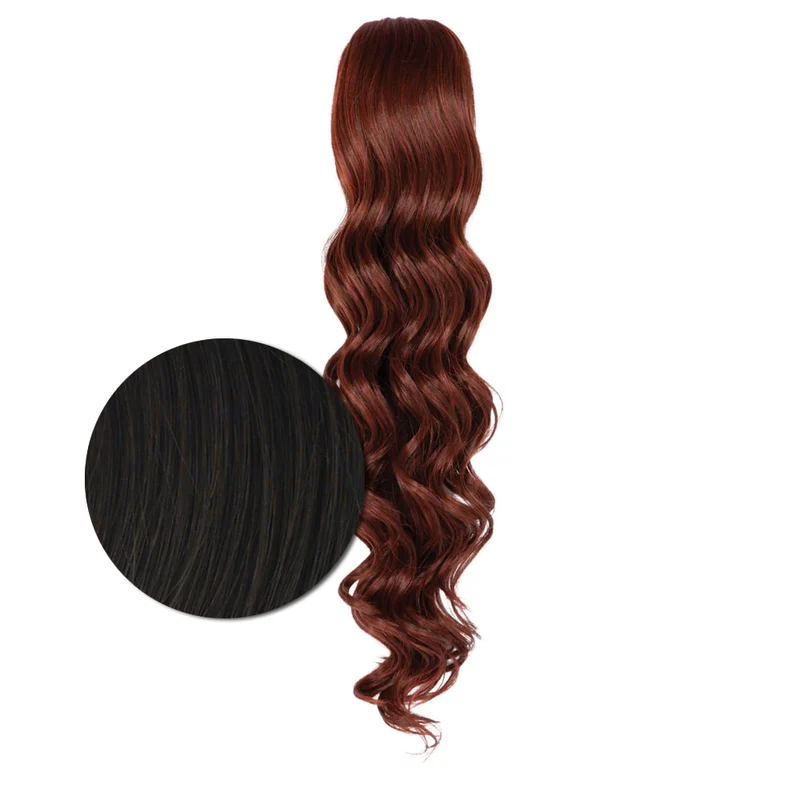 Hairdo Queue de cheval ondulée à Clip R4 Marron Foncé 69cm - queue de cheval ondulée
