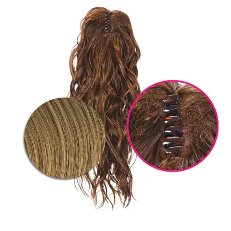 Hairdo Queue de cheval Ondulée R1416T A Pince Blond Foncé 46cm
