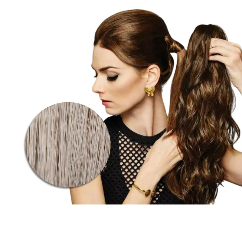 Hairdo Queue de cheval Ondulée A Pince Gris Clair R56/60 46cm