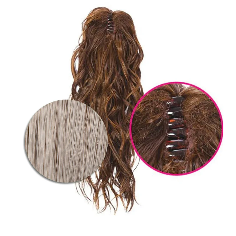 Hairdo Queue de cheval Ondulée A Pince Gris Clair R56/60 46cm
